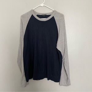 James Perse Navy Body with Light Gray Neckline Long Sleeve Tee men 3